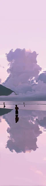 Free aesthetic bookmark featuring a purple beach day